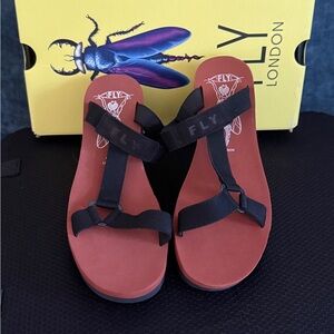 Fly London Black Cupido Elastic Shoes. NWT